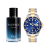 Perfume Sauvage reloj Bicolor Azul